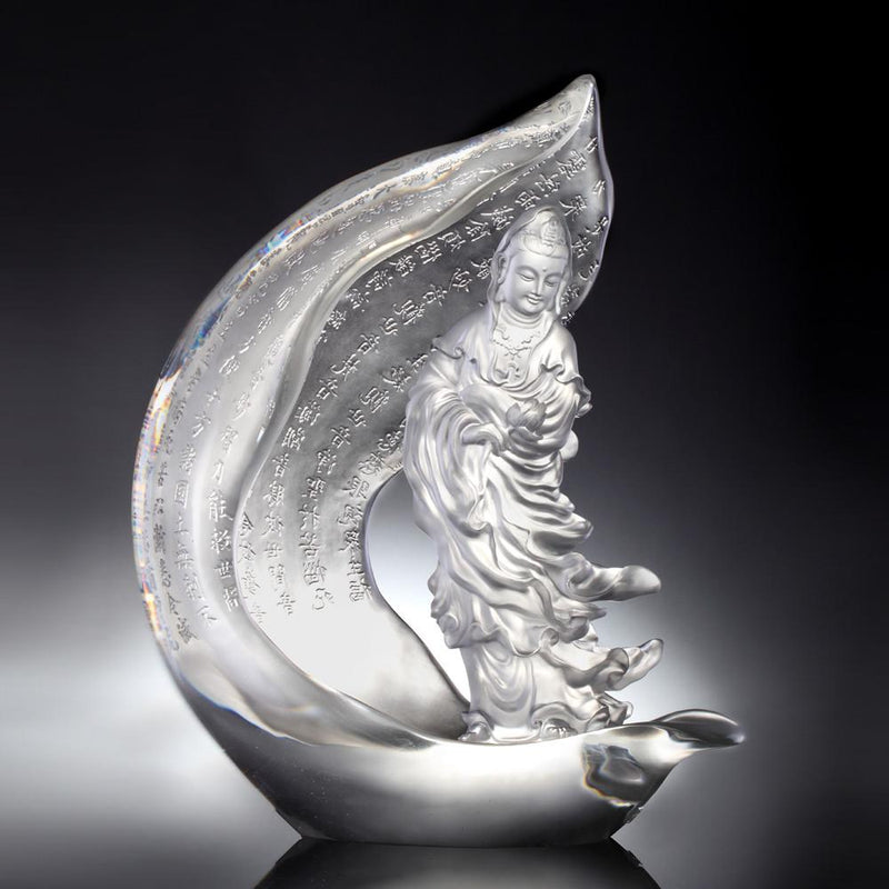Crystal Buddha, Guanyin, The Lotus - LIULI Crystal Art