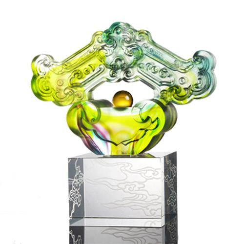'-- DELETE -- Crystal Ruyi, Feng Shui, Embrace the World-Benevolent Ruyi - LIULI Crystal Art