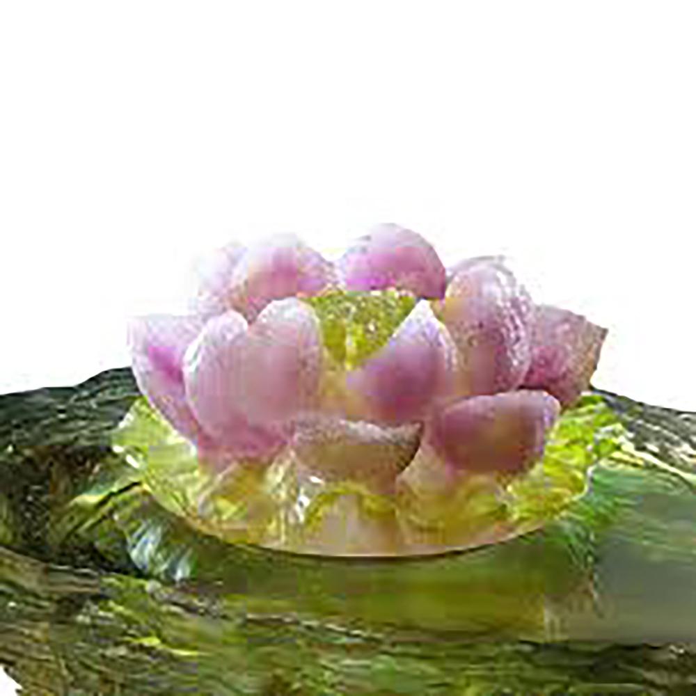 Crystal Flower, Lotus, Blooming Lotus, Surging Spring - LIULI Crystal Art