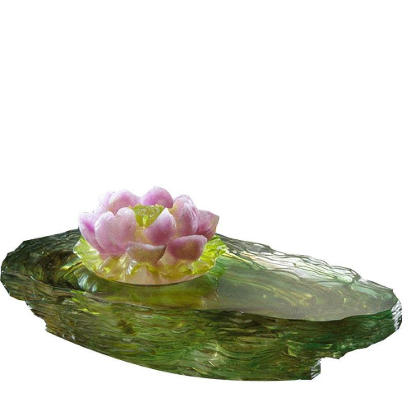 Crystal Flower, Lotus, Blooming Lotus, Surging Spring - LIULI Crystal Art