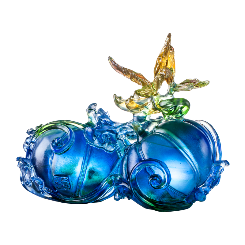 '-- DELETE -- Crystal Butterfly, Paperweight, Fruits of Prosperity - LIULI Crystal Art