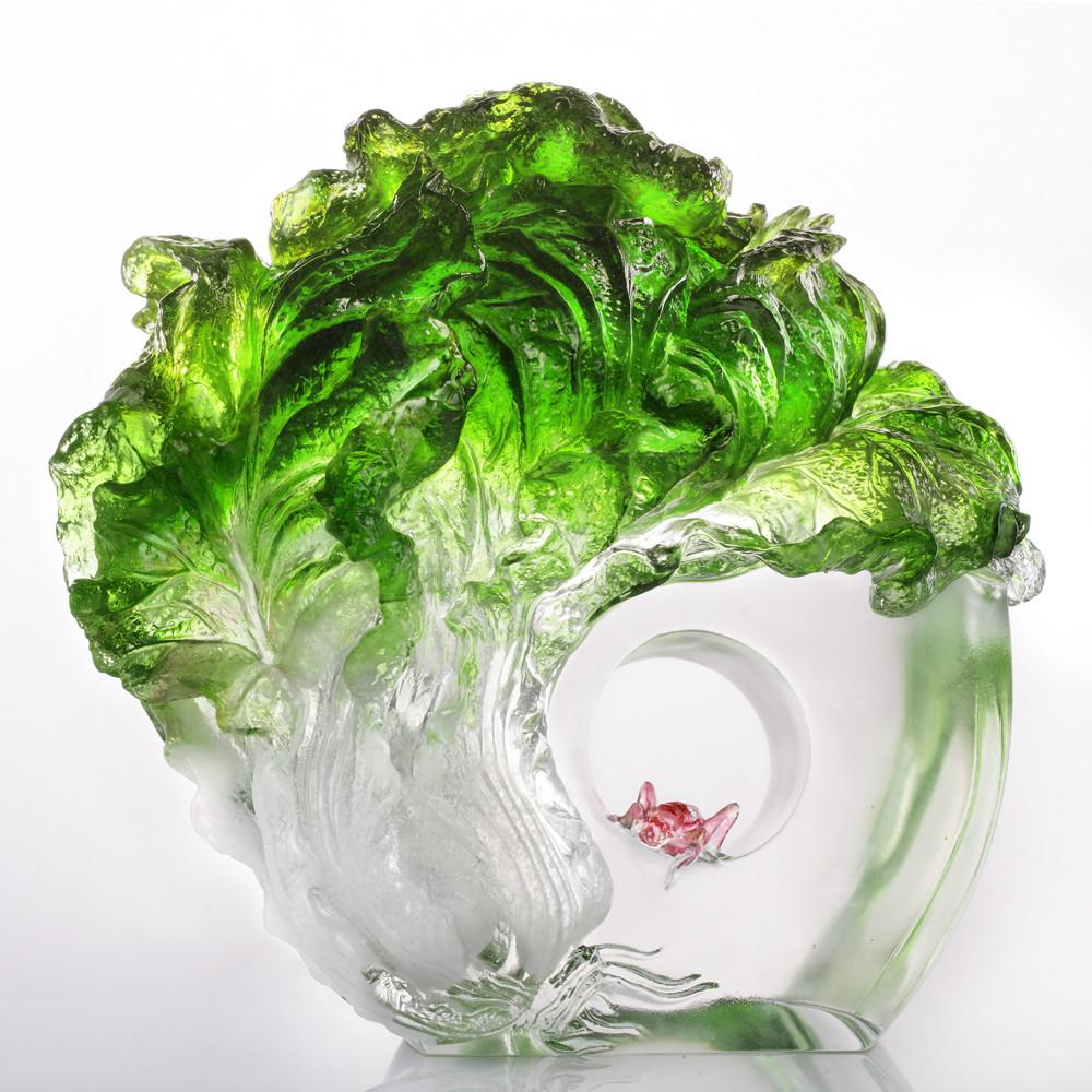 Crystal Cabbage, Kitchen Decor, Great Luck, Great Yield - LIULI Crystal Art