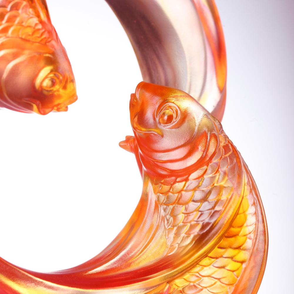 LIULI Crystal Carp Fish Sculpture, Together, We Rise – LIULI