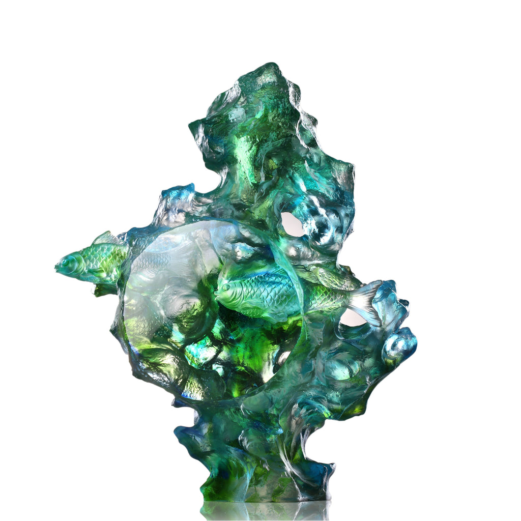 Crystal Taihu Stone, Fish Figurine (Enjoyment), A Window into Zhuangzi’s World-Joyful Harmony