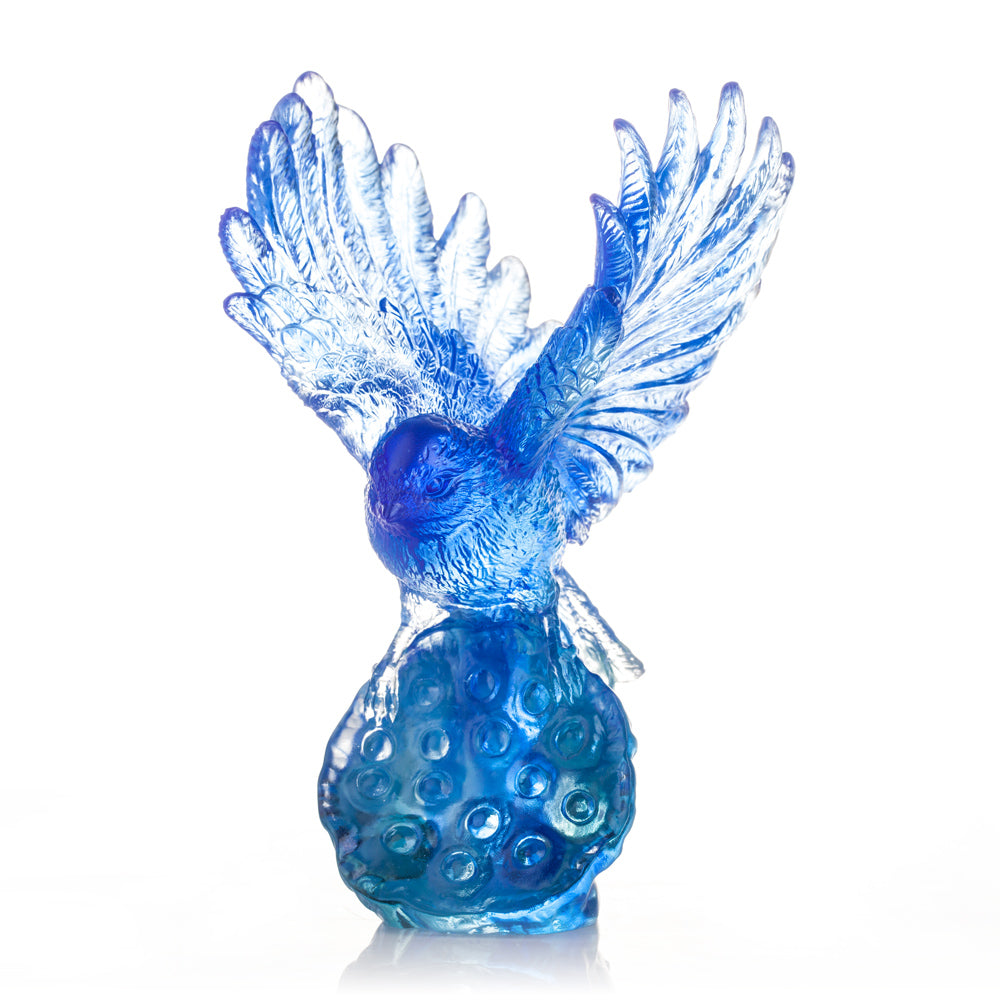 Winged protectors, crystal bird figurines – LIULI Crystal Art - Singapore