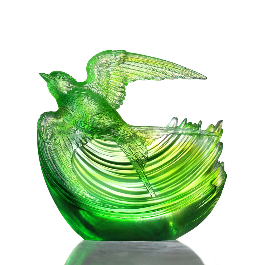 LIULI Crystal Bird, Swallow, Aligned with the Light, I am Blessed
