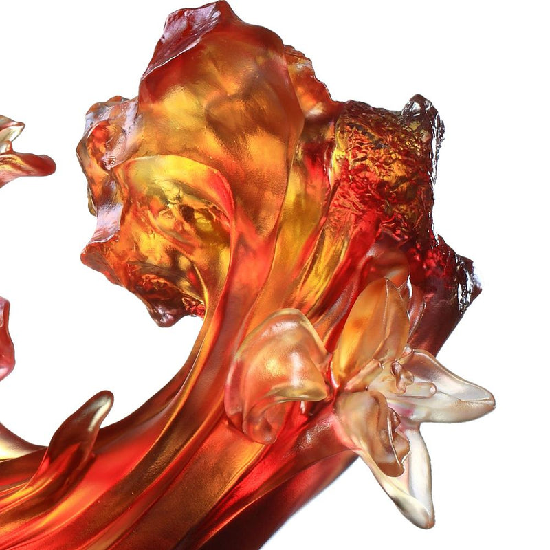 Crystal Flower, Lily, Tinged Scent in the Spring - LIULI Crystal Art