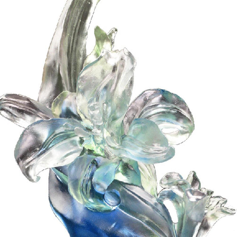 Crystal Flower, Lily, Tinged Scent in the Spring - LIULI Crystal Art