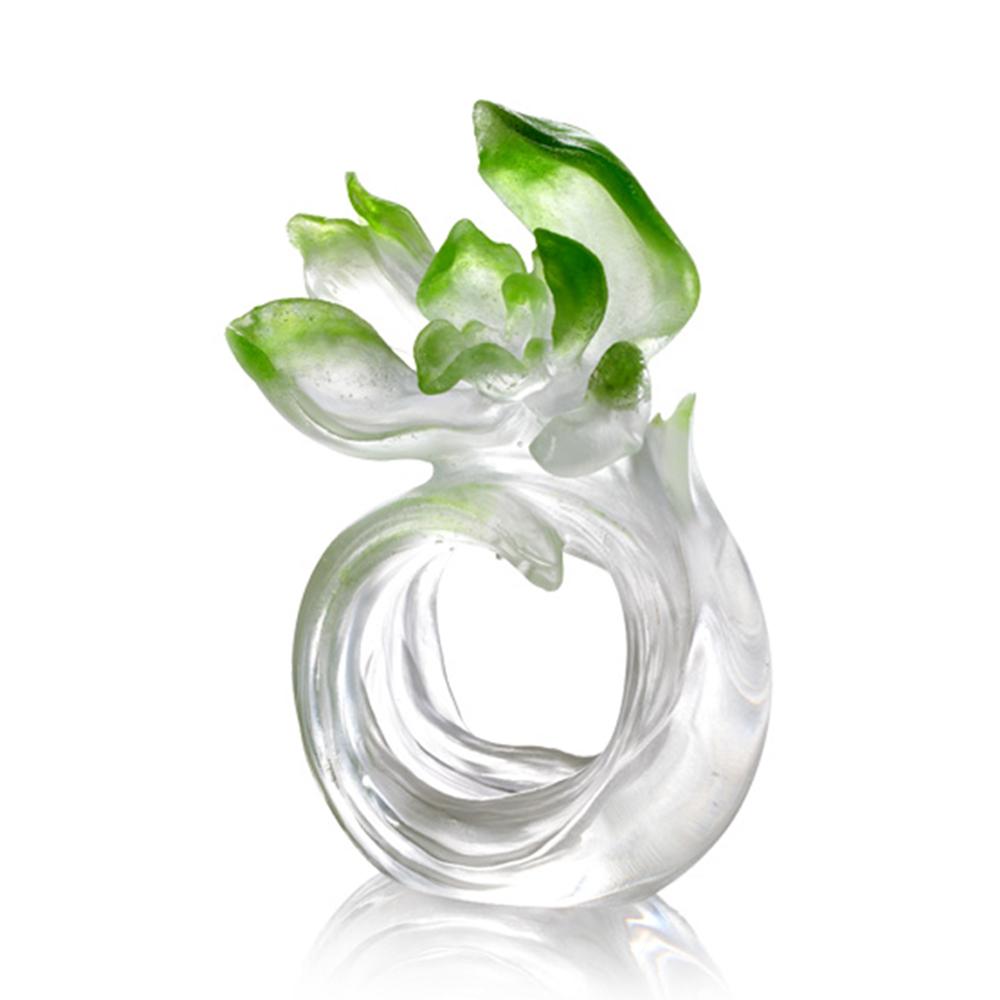 Crystal Flower, Orchid, Imminent Spring Dance (Special Edition, Come with Display Base) - LIULI Crystal Art