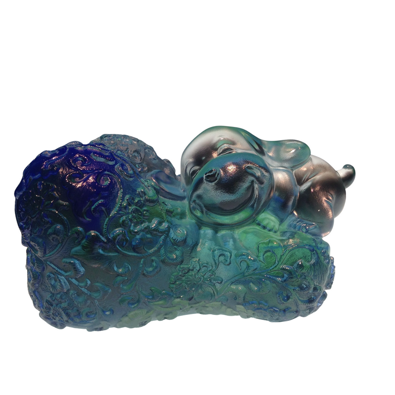 Crystal Dog Figurine, Hold On Tight to Luck (Good Luck)