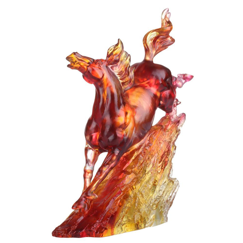 Crystal Animal, Horse, Bestride Mountain and River - LIULI Crystal Art
