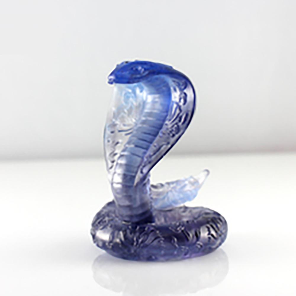 Opulence Invites Sun and Moon (Prosperity) - Crystal Cobra Snake Figurines - LIULI Crystal Art