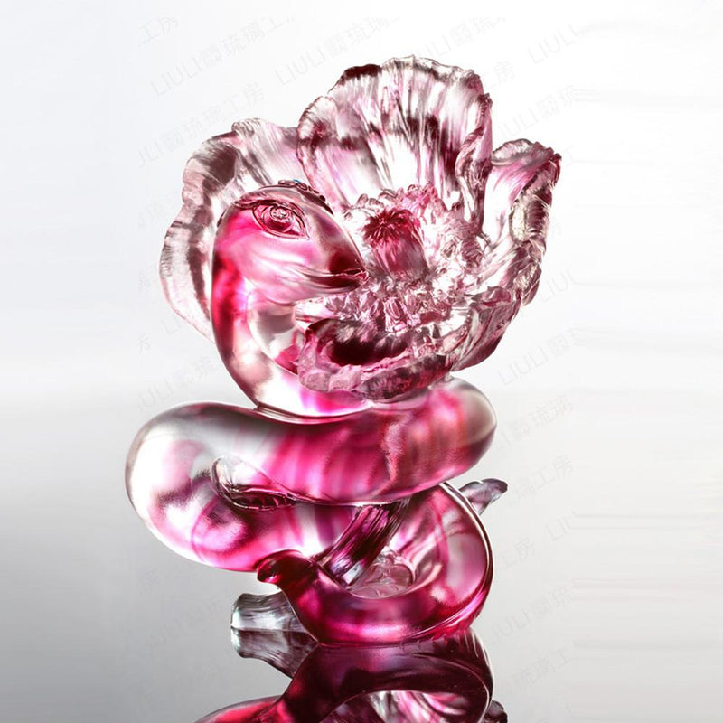 '-- DELETE -- Crystal Animal, Snake, I Am a Large Blossom - Come Spring Wind - LIULI Crystal Art