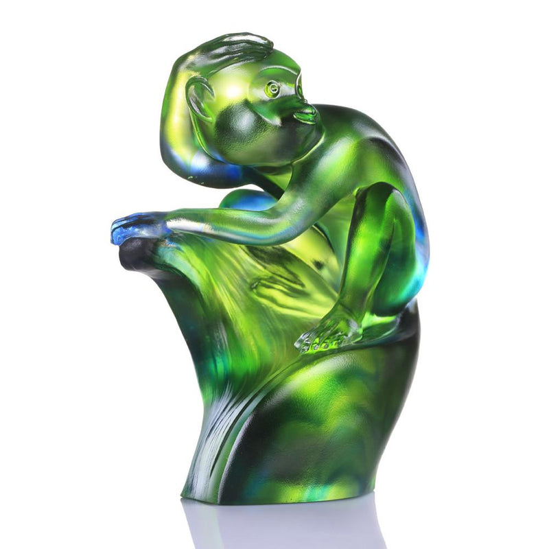 '-- DELETE -- Monkey Figurine (Ahead Of The Game) - One Step Ahead - LIULI Crystal Art