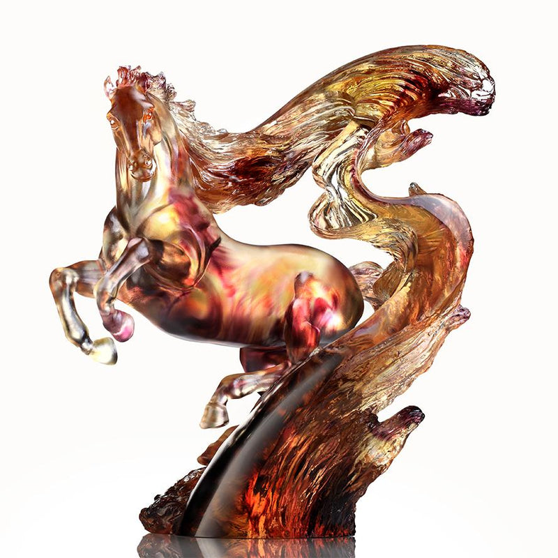 LIULI Crystal Horse Sculpture, Accomplished