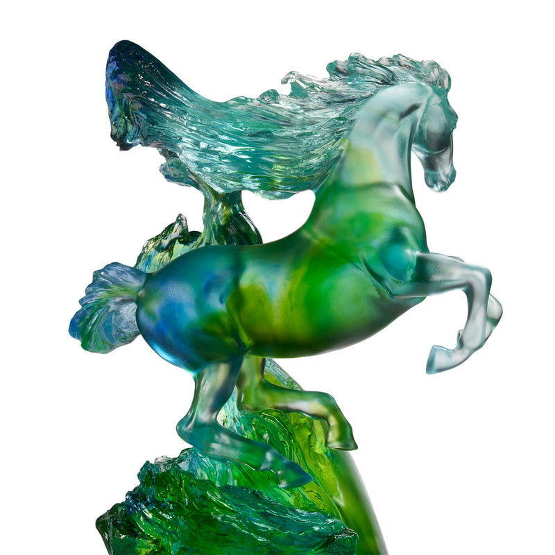 LIULI Crystal Horse Sculpture, Accomplished