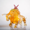 LIULI Crystal Art Year of the Ox Sign Step into Prosperity