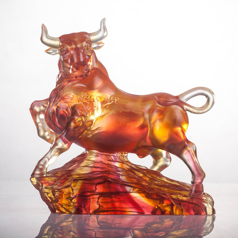 LIULI Crystal Year of the Ox Sculpture, Easterly Winds