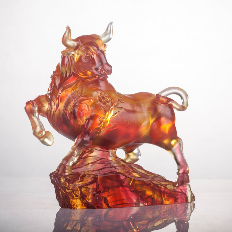 LIULI Crystal Year of the Ox Sculpture, Easterly Winds