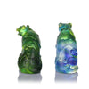 A Pair of Flowered Tiger and Tigress (Zodiac) - Tiger Figurine (Set of 2pcs) - LIULI Crystal Art