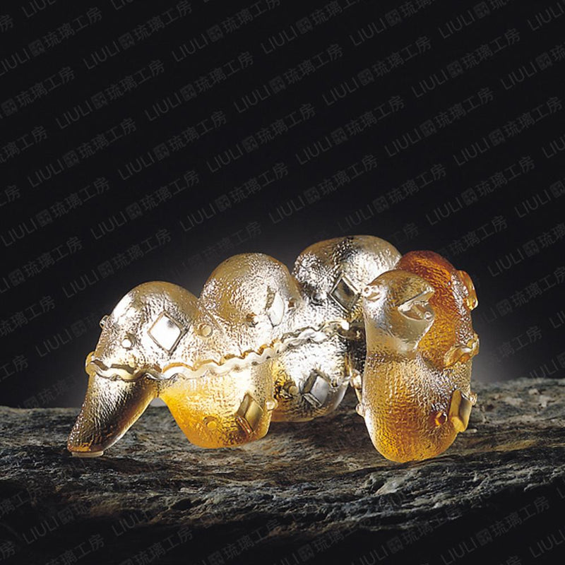 Cloth Baby Snake (Confident) - Crystal Snake Figurine - LIULI Crystal Art