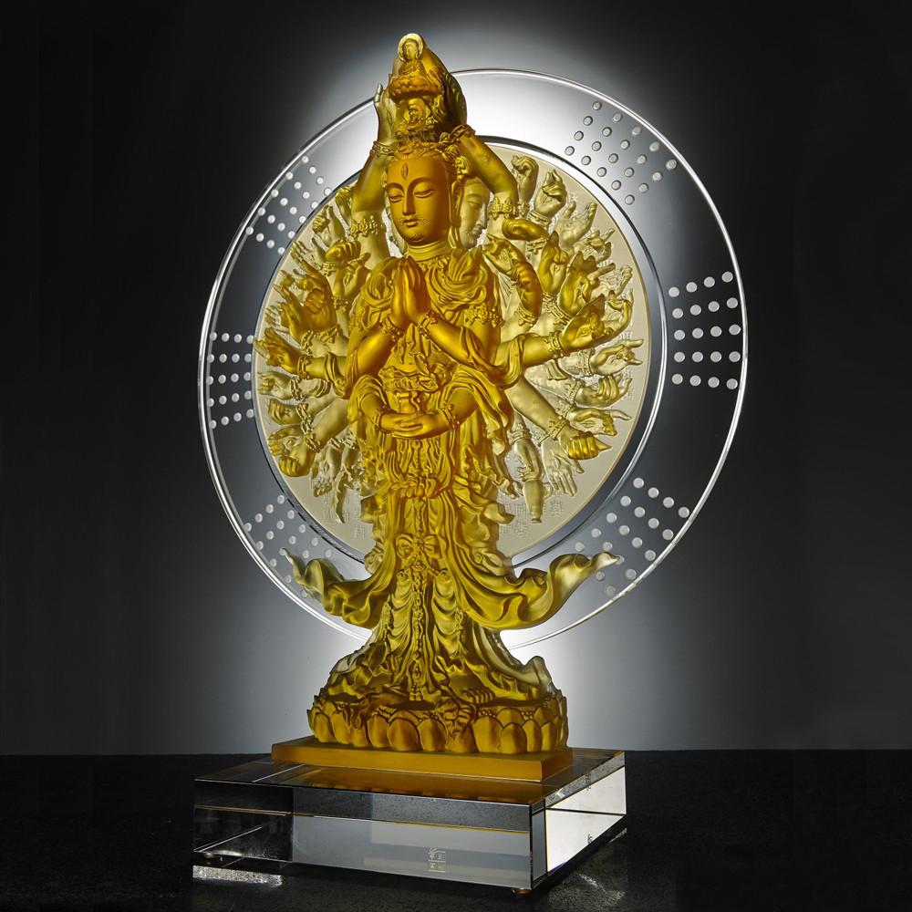 Crystal Buddha, Thousand Arms Guanyin, Only With Compassion-Thousand Goddess of Mercy - LIULI Crystal Art