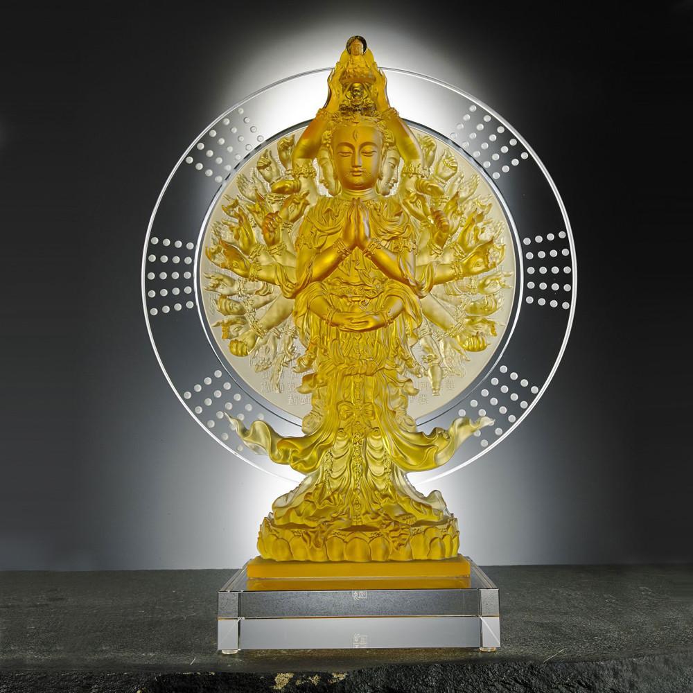 Crystal Buddha, Thousand Arms Guanyin, Only With Compassion-Thousand Goddess of Mercy - LIULI Crystal Art
