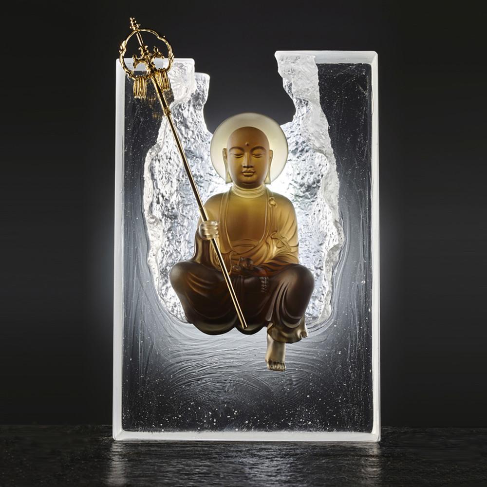 Crystal Buddha, Ksitigarbha Bodhisattva, Tranquil Concealment - LIULI Crystal Art