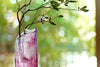 '-- DELETE -- Crystal Floral Vase, Peach Blossom Spring-Magpie - LIULI Crystal Art