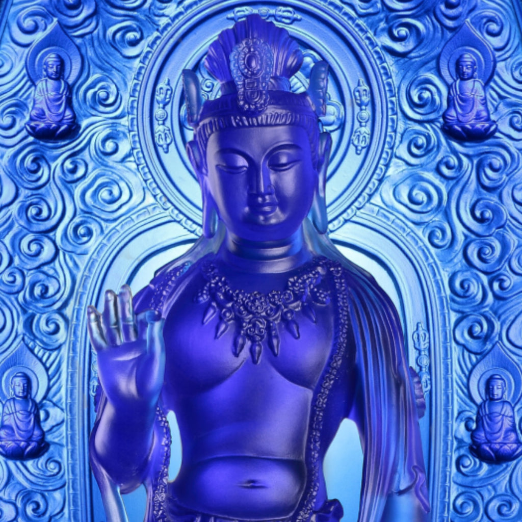 LIULI Crystal Buddha, Sunlight Bodhisattva - Upholder of Light