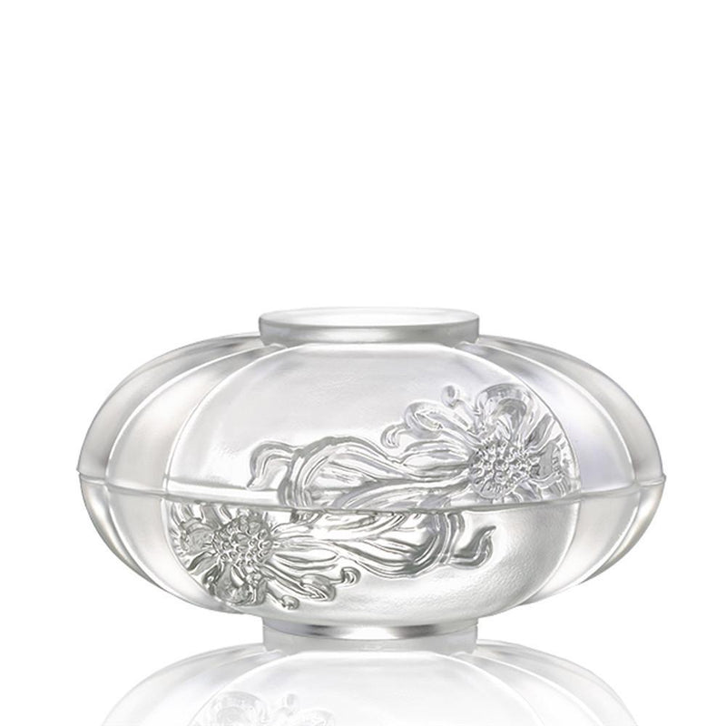 '- Snack Tray (Large) - Bliss of Moon and Chrysanthemum - LIULI Crystal Art