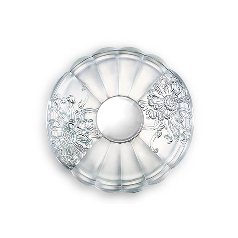 '- Snack Tray (Large) - Bliss of Moon and Chrysanthemum - LIULI Crystal Art