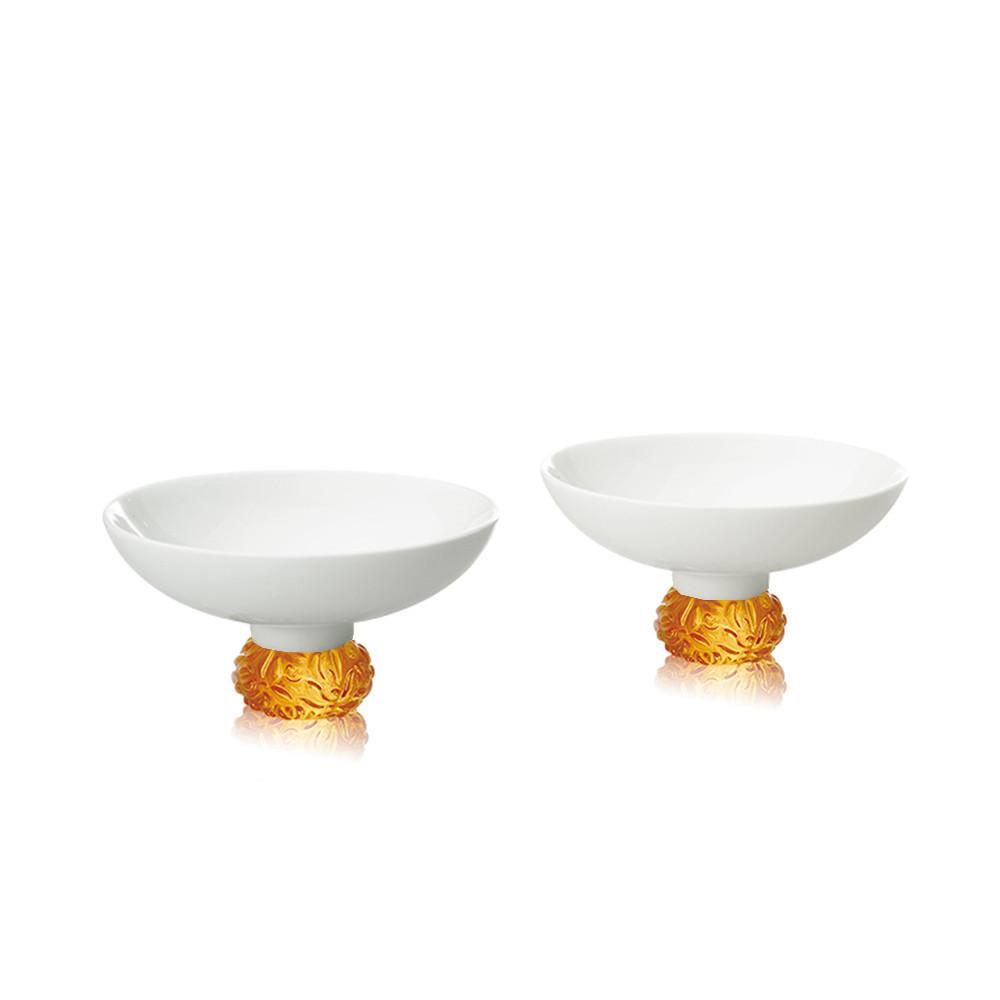 '-- Incorrect ID PHOTO -- Bone China Sake Cups - Seasonal Treasures-Winter Plum (Set of 2) - LIULI Crystal Art