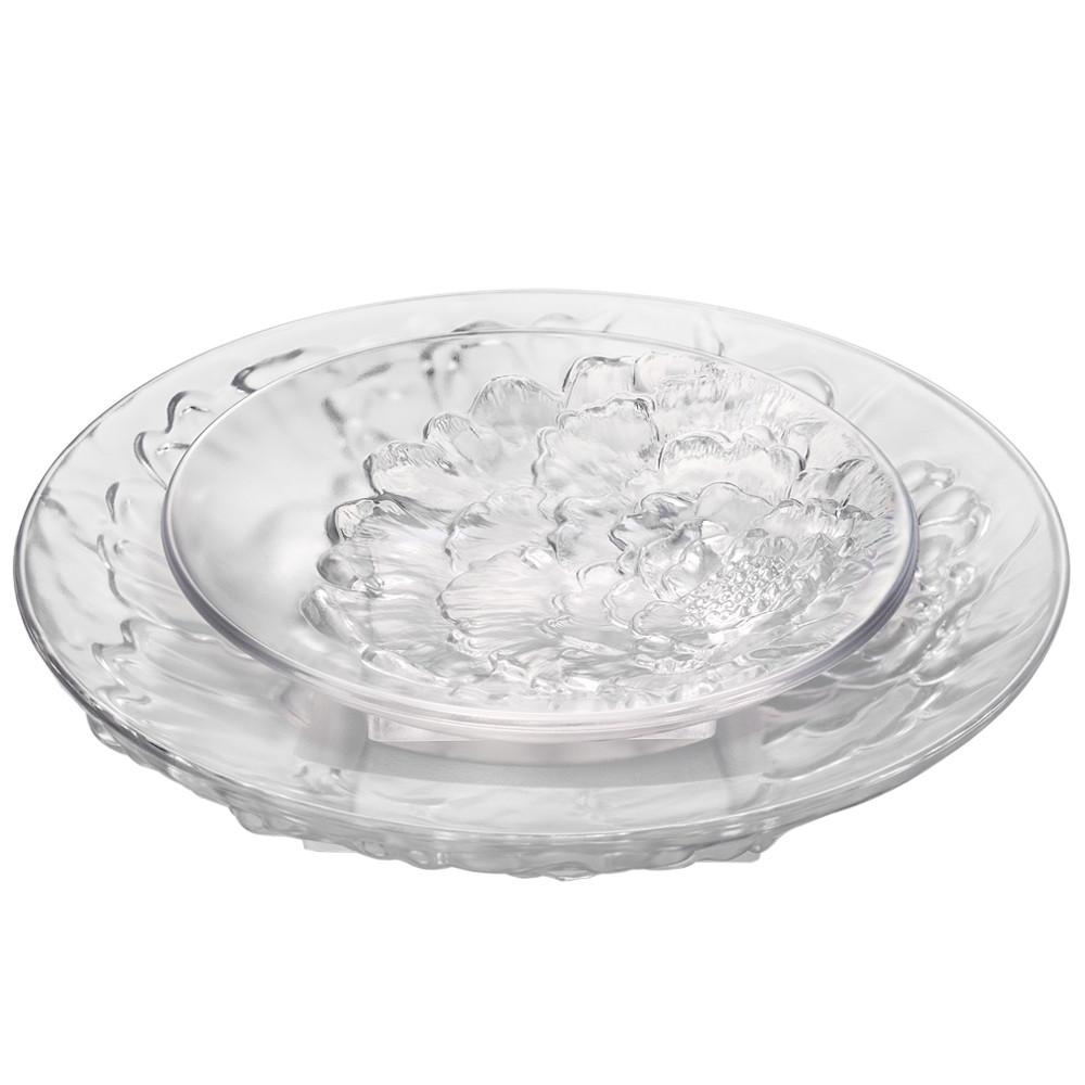 Fragrant Aerial Dance (Set of 2pcs) - Plates Tableware (Lagre & Medium Plates) - LIULI Crystal Art