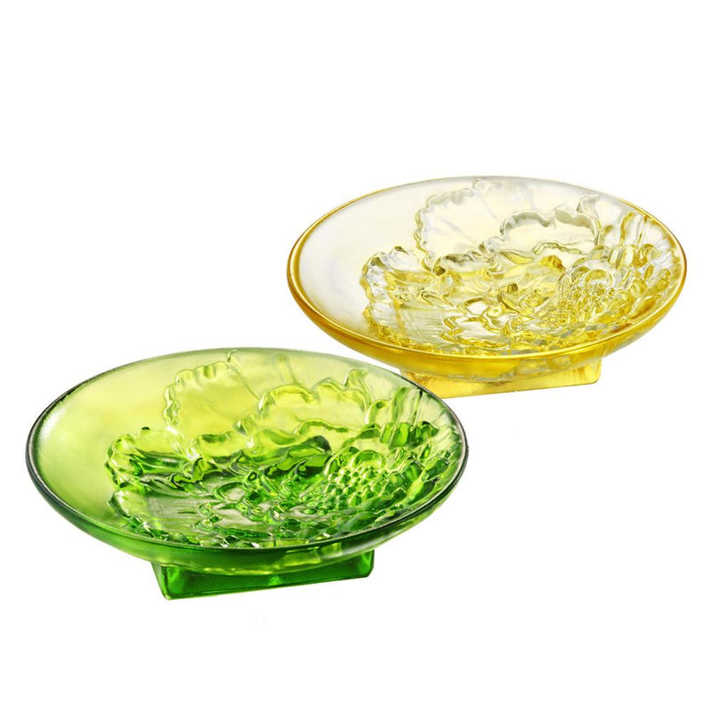 '- Tableware (Saucer) - Fragrant Aerial Dance (Set of 2pcs) - LIULI Crystal Art