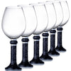 Wine Goblet, Bordeaux Glass - Moon Shadows (Set of 6) - Black (Artist's Edition) - LIULI Crystal Art