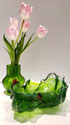 Crystal Flower, Vase, Green Envy: Lotus Leaf
