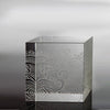 Crystal Display Base: Clear with Wavy Engraving - LIULI Crystal Art