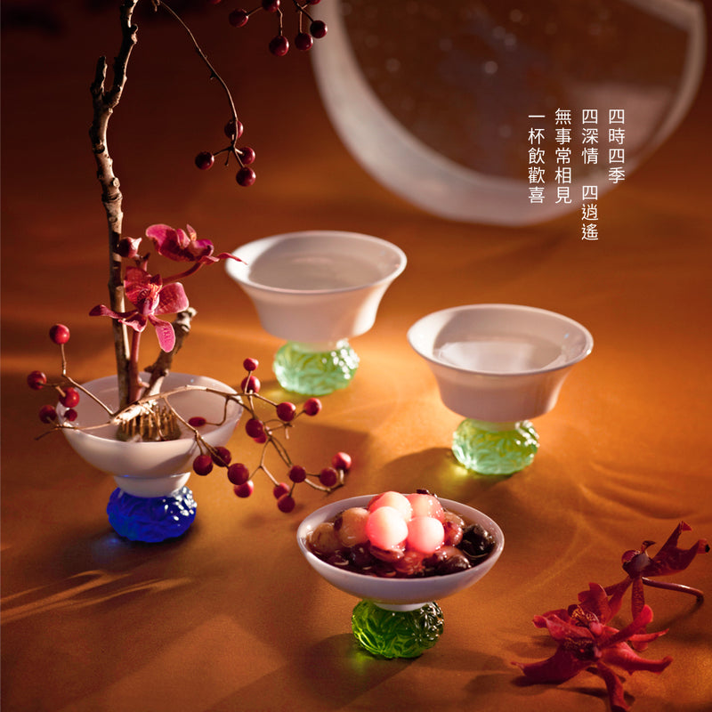 Bone China Sake Cups - Seasonal Treasures-Autumn Chrysanthemum (Set of 2)